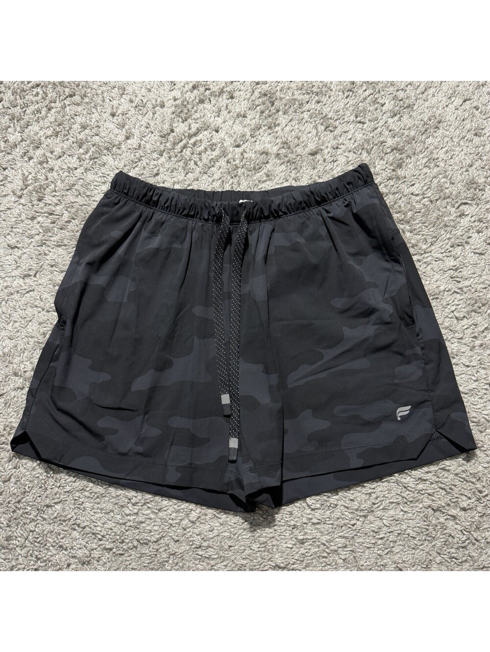 Fabletics The One Short 5in Shorts Mens Large Black Tactical Camo Lined
